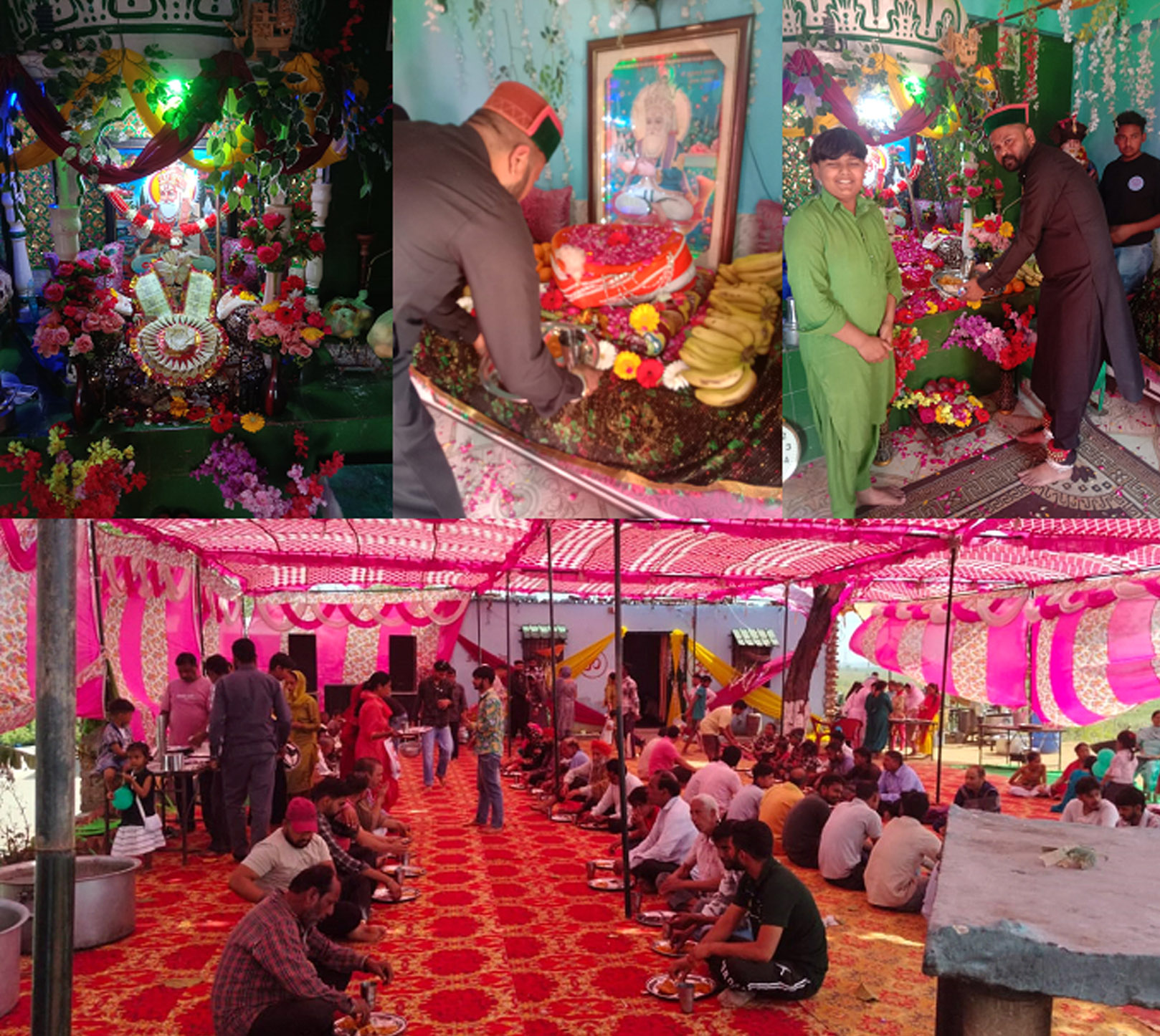 Bhandara was organized at Khwaja Peer Temple located in Ward No. 4 of Municipal Council Santokhgarh.